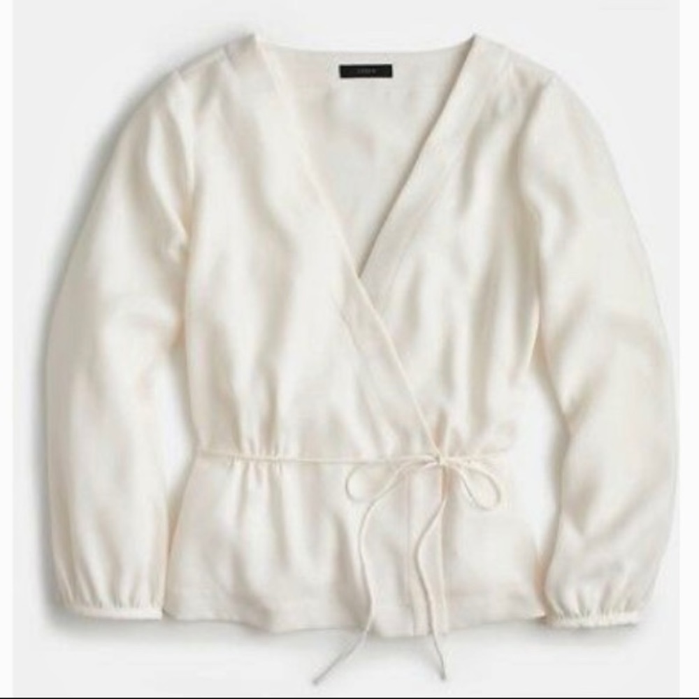 J.Crew Cream Wrap Blouse